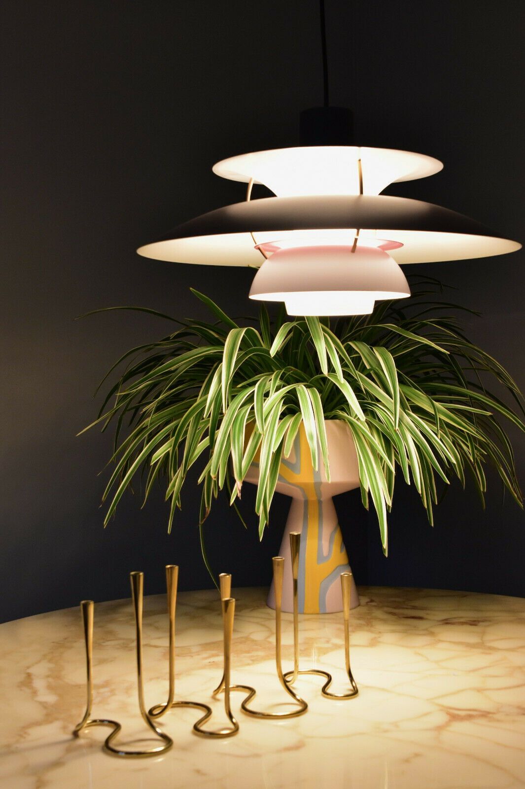 1950's German Serpentine Brass Candlesticks