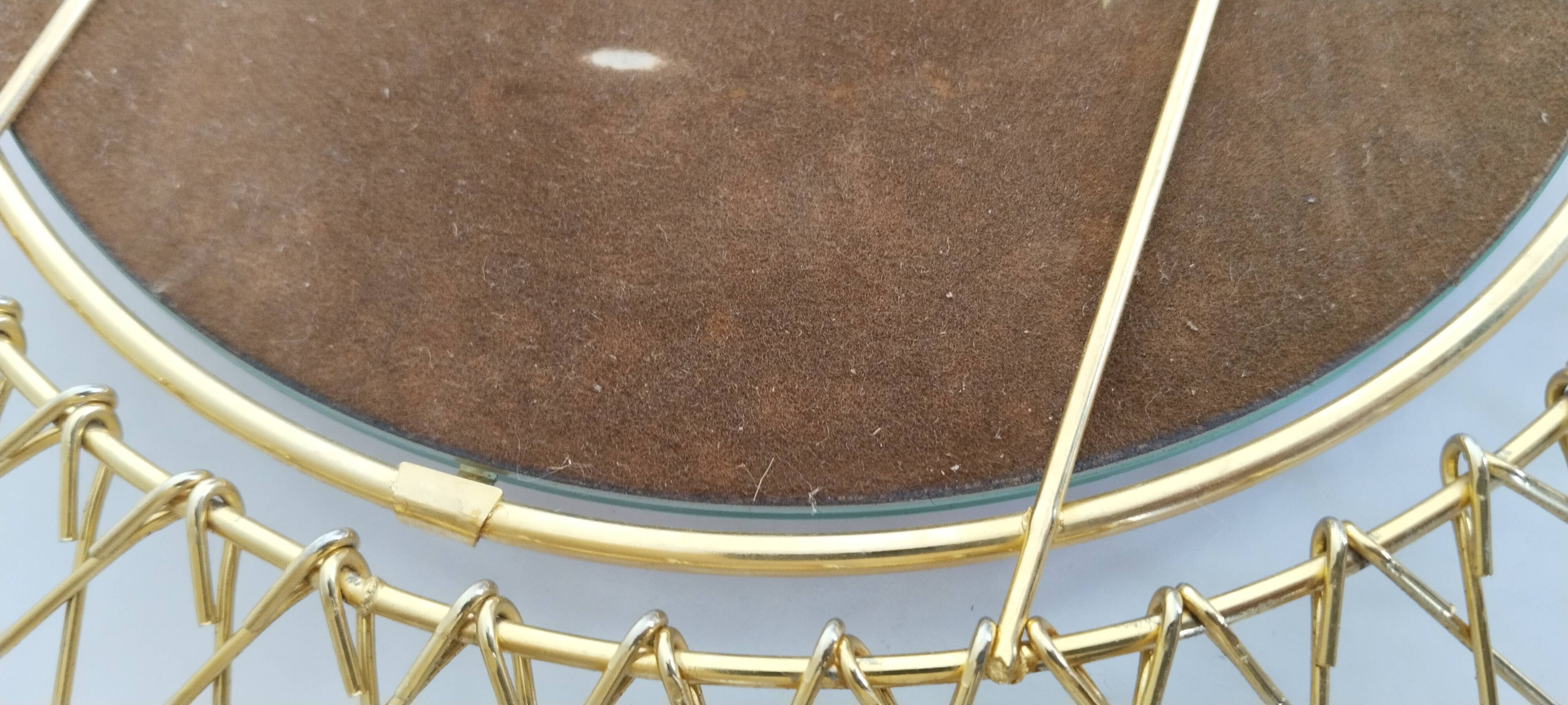 Miroir soleil doré à l'or fin  , pliable, vintage français , Erdecor