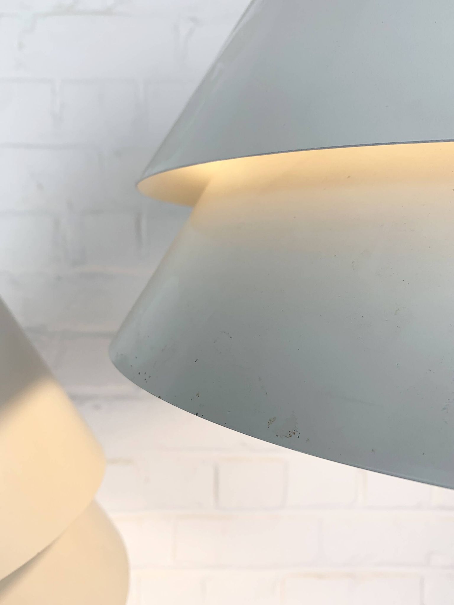 Pair of Zone Pendant Lights in gray, Jo Hammerborg for Fog & Mørup, 1960s