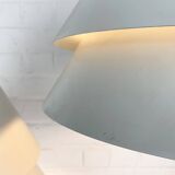 Pair of Zone Pendant Lights in gray, Jo Hammerborg for Fog & Mørup, 1960s