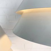 Pair of Zone Pendant Lights in gray, Jo Hammerborg for Fog & Mørup, 1960s