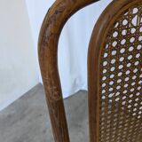 Vintage High Back Bentwood Cane Dining Chair / Thonet Style / Torn Seat