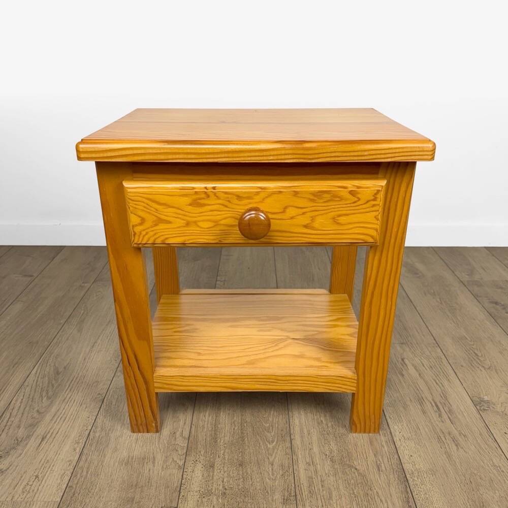 Pair of Swedish solid pine bedside tables from the 1980s