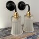 Set of two Art Deco tulip wall sconces