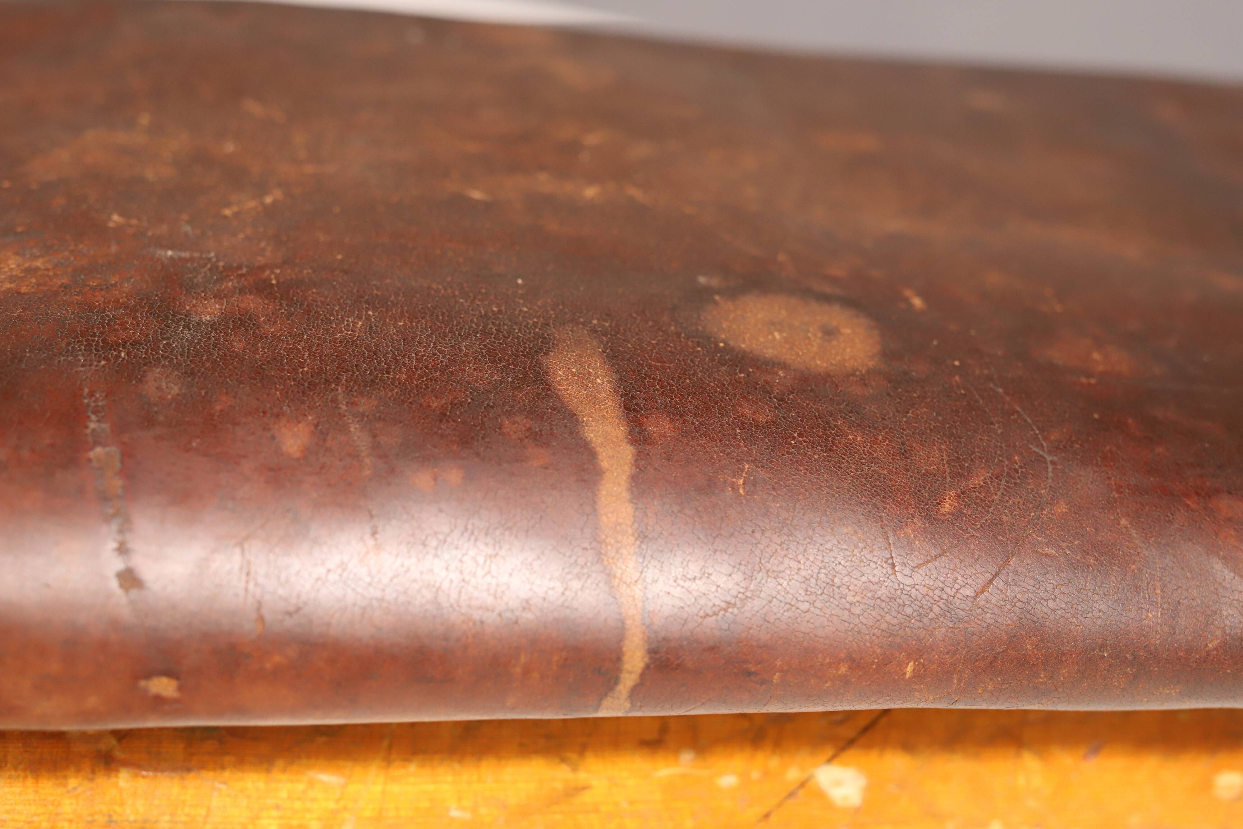 Authentic industrial leather Gym bench, 1950s, Czechoslovakia