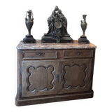 Bressan style hunting sideboard, marble top, 19th century