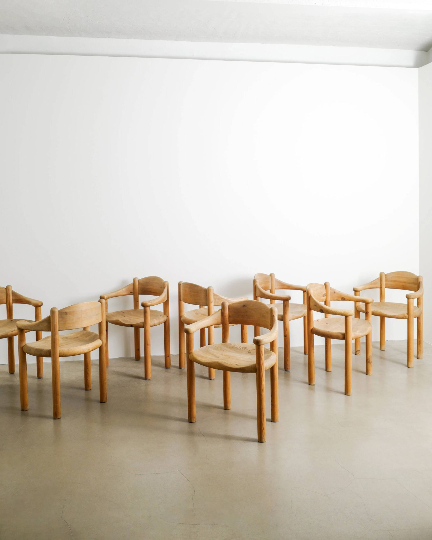 Vintage Danish Set of Eight Rainer Daumiller Wooden Dining Chairs, 1970s