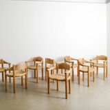 Vintage Danish Set of Eight Rainer Daumiller Wooden Dining Chairs, 1970s