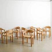 Vintage Danish Set of Eight Rainer Daumiller Wooden Dining Chairs, 1970s