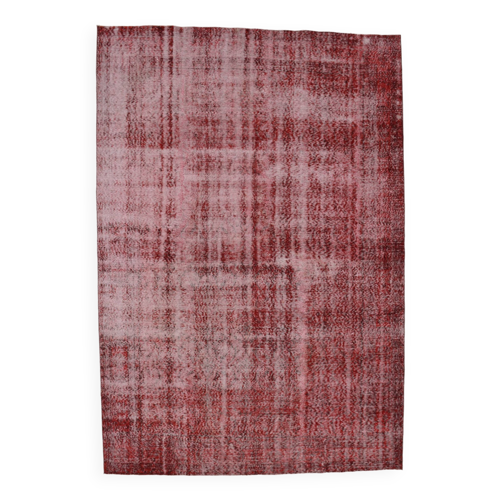 7x10 Rug For Living Room Wine Red Turkish Vintage Rug, 213x311Cm