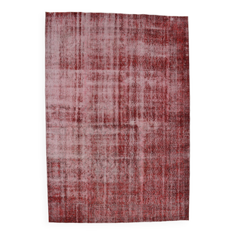 Tapis 7x10 pour salon, tapis Vintage turc rouge vin, 213x311Cm