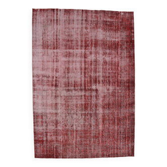 7x10 Rug For Living Room Wine Red Turkish Vintage Rug, 213x311Cm