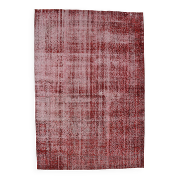 Tapis 7x10 pour salon, tapis Vintage turc rouge vin, 213x311Cm