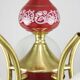 Mid-Century Italian Brass, Opaline & Ceramic Chandelier