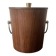 Danish teak wood ice bucket with brass handles, 1950s design