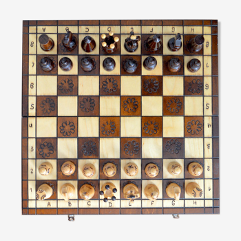 Polish wooden chessboard