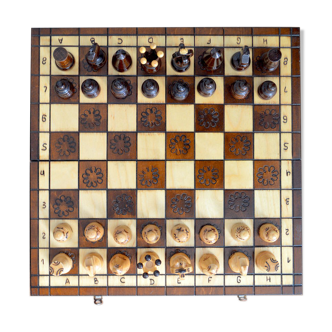 Polish wooden chessboard