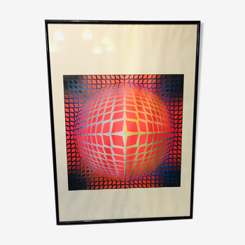 Victor Vasarely framed lithograph 60/70