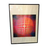 Lithographie encadrée années 60/70 Victor Vasarely