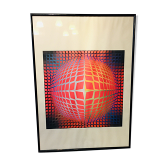 Victor Vasarely framed lithograph 60/70