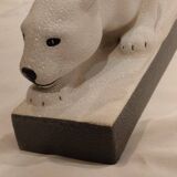 snow leopard ceramic art deco twisted gray highlight