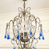 Lustre italien vintage Murano années 60-70, métal doré