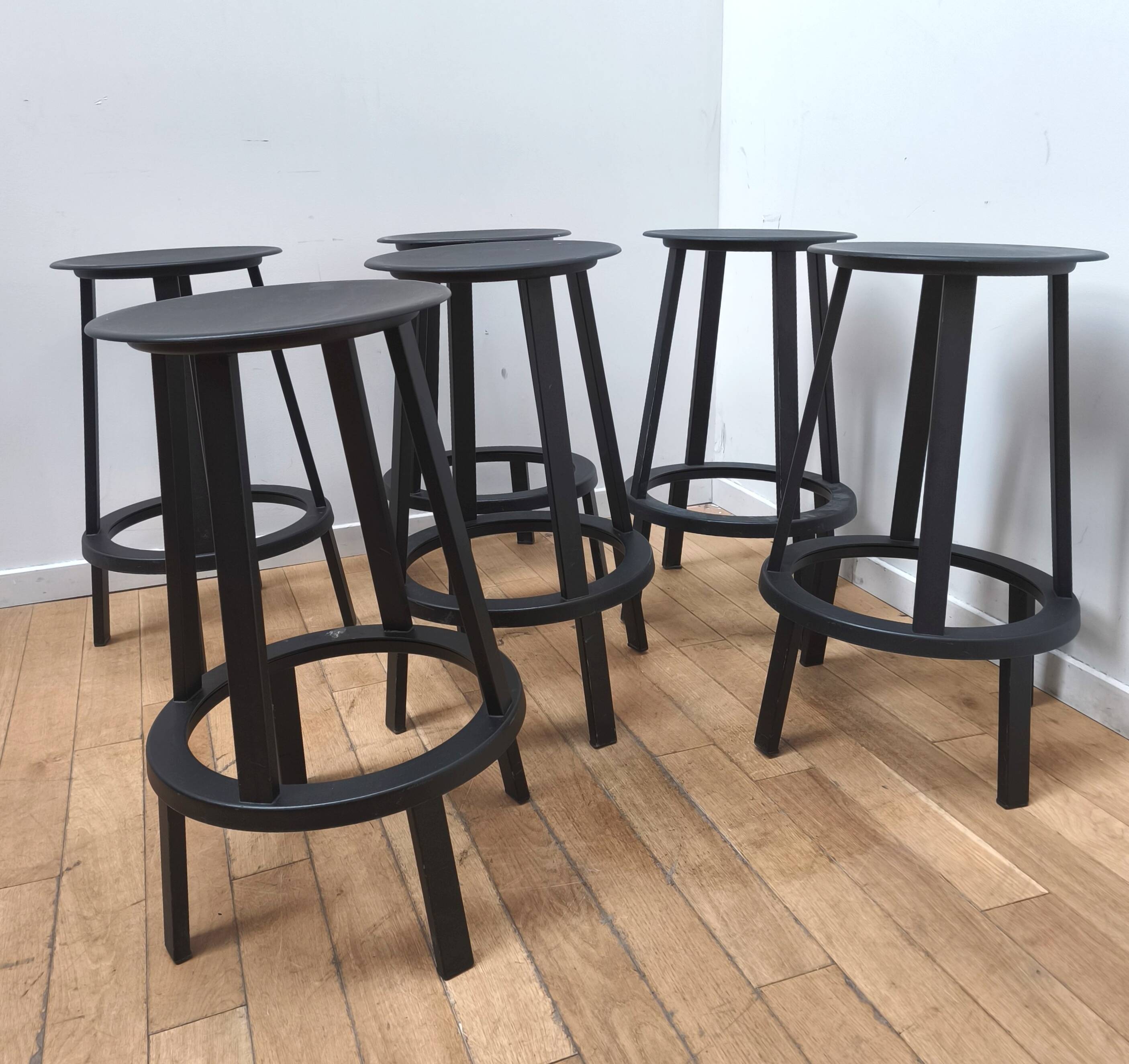 Set of 6 Revolver stools, Hay