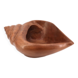 Centerpiece, wooden fruit bowl in the shape of a shell