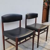 Pair of vintage teak Scandinavian chairs 1950