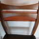 5 Scandinavian style chairs, wood and black faux leather.