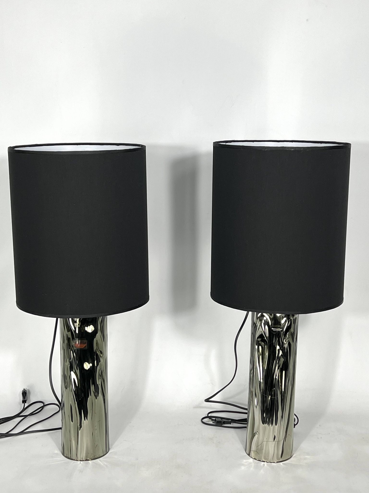 Barovier & Toso, pair of Murano glass table lamps from 70s. Labeled