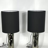 Barovier & Toso, pair of Murano glass table lamps from 70s. Labeled