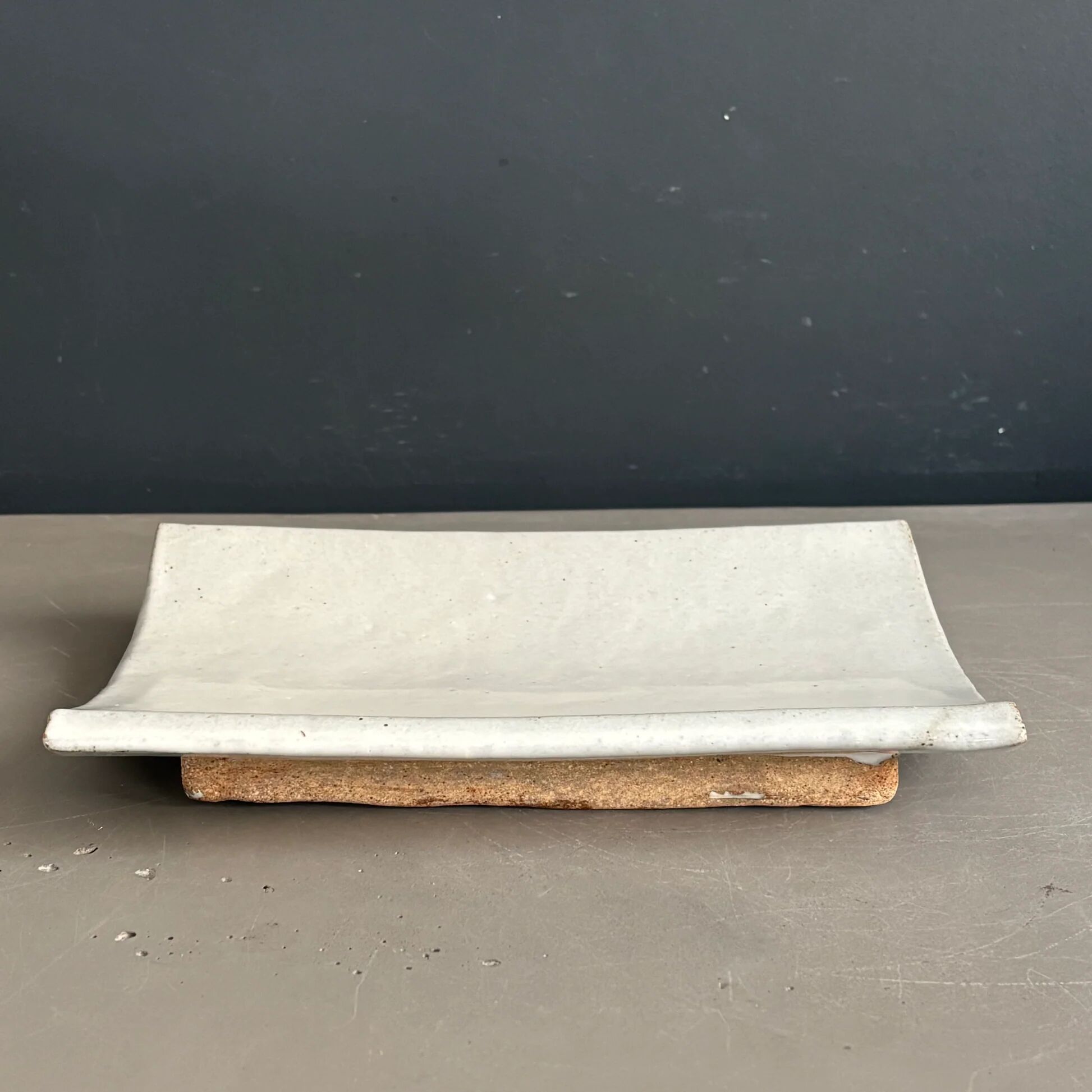 Pair of handmade ceramic sushi plates - Wabi-sabi