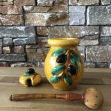 Olive pot with spoon Vallauris
