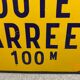 Ancien panneau signalisation Rue Barrée déco loft atelier indus plaque émaillée