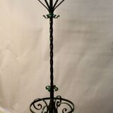 Polychrome Wrought Iron Coat Rack and Umbrella Stand
