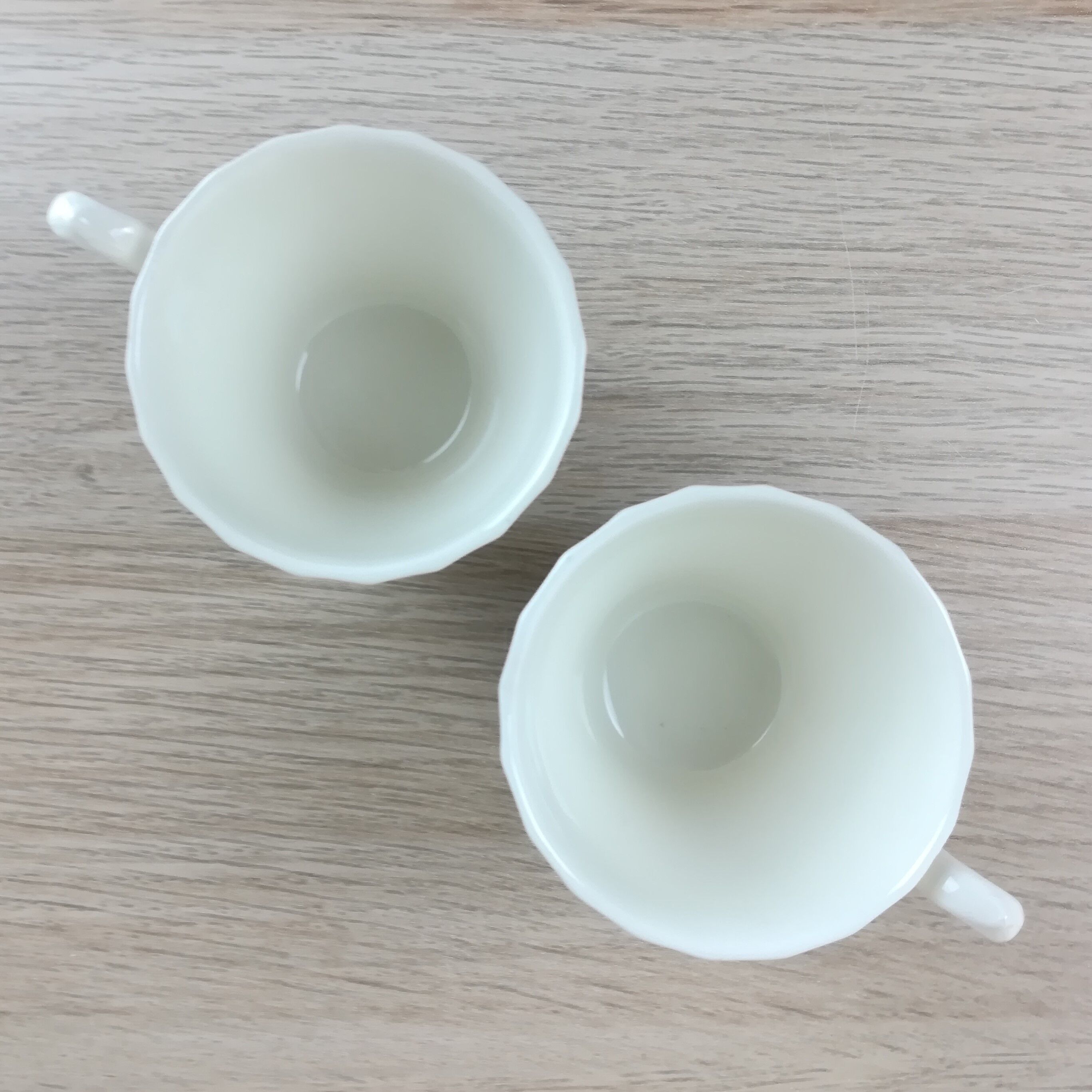 2 cups & saucers faience english