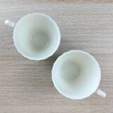 2 cups & saucers faience english