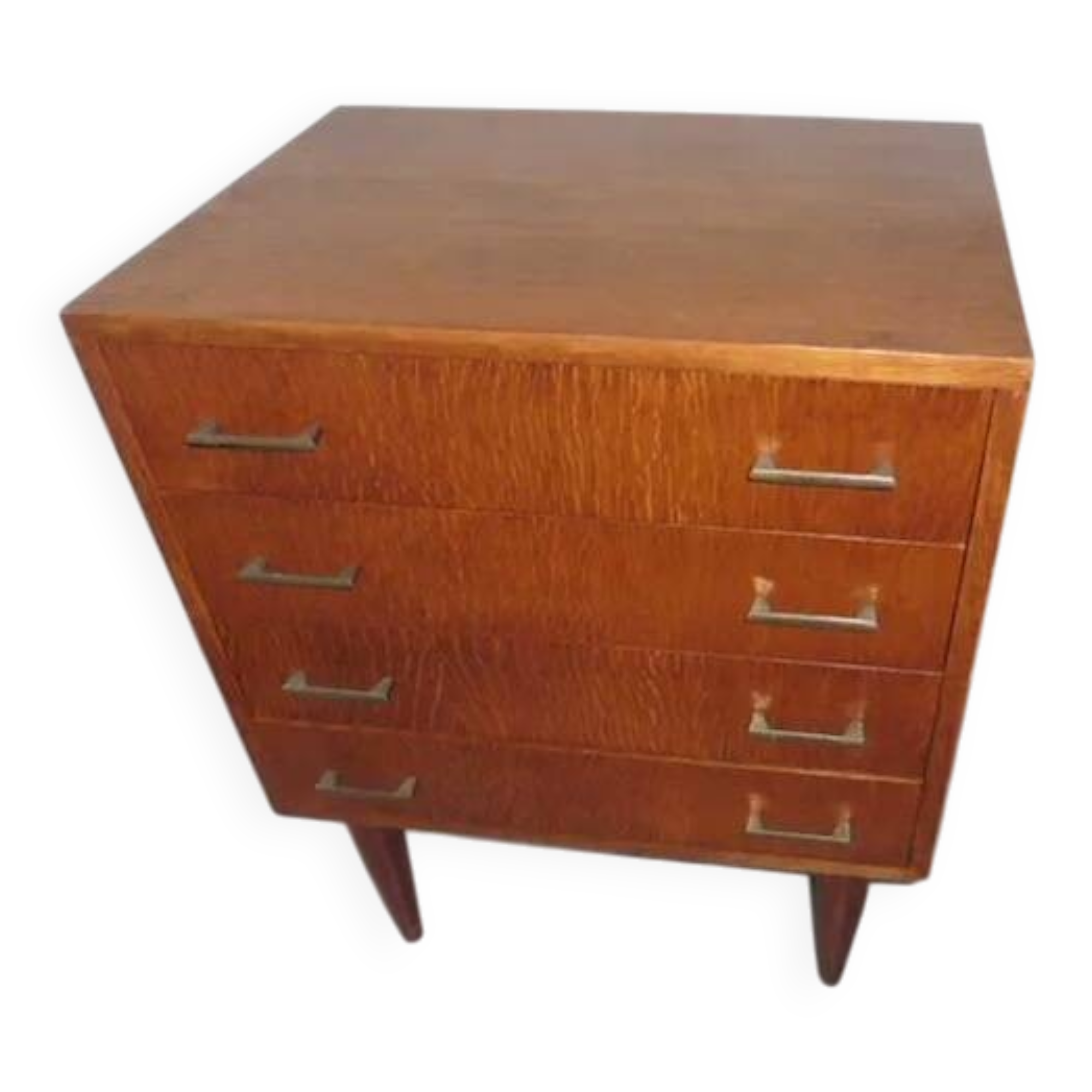 Vintage Commode 50s/60s - Compass Legs and Stained Oak