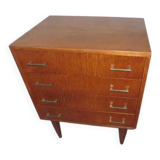 Vintage Commode 50s/60s - Compass Legs and Stained Oak