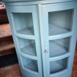 Storage in corner cabinet