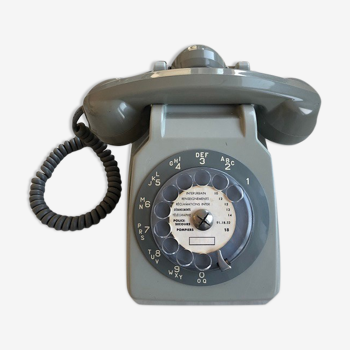 Socotel S63 grey dial phone - vintage 1970s