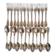 24 silver-plated metal table settings in the filet model.