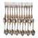 24 silver-plated metal table settings in the filet model.