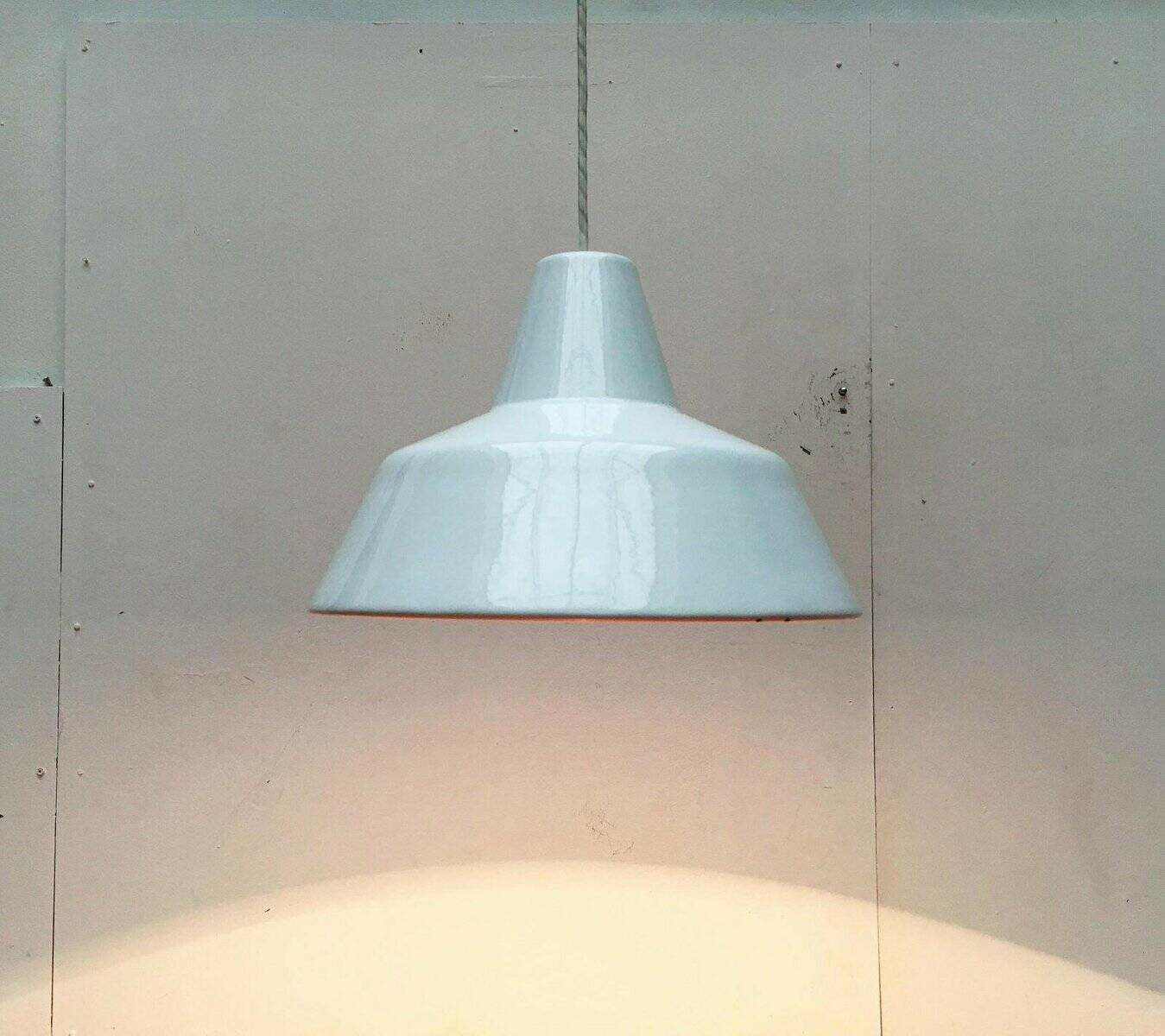 Modern Danish enamel pendant lamp from the mid-century by Louis Poulsen, 1960s.