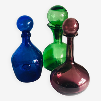 Set of 3 vintage decanters