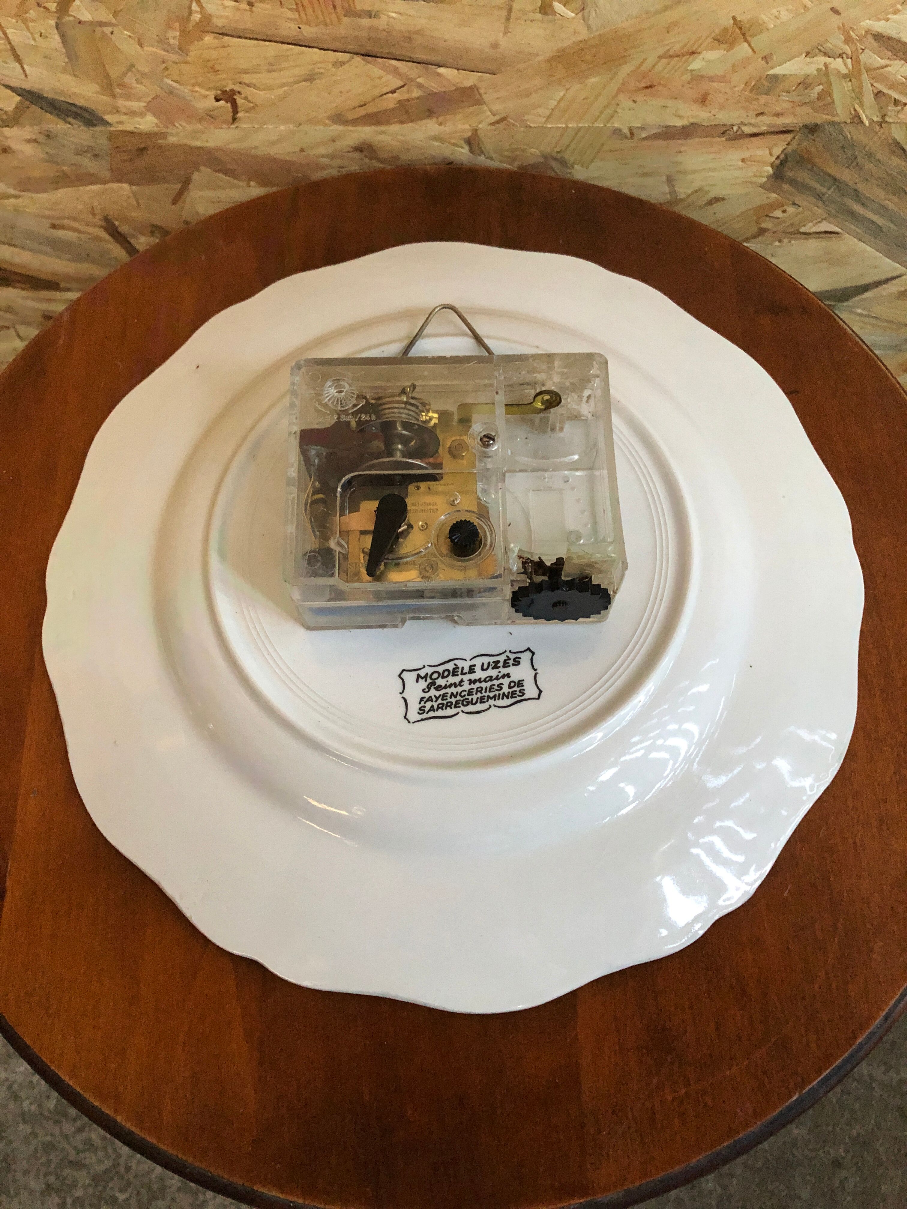 Old clock clock star ceramic plate sarreguemines vintage