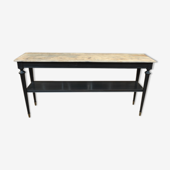 1950 black patinated double tray console