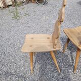 4 old Alsatian oak chairs