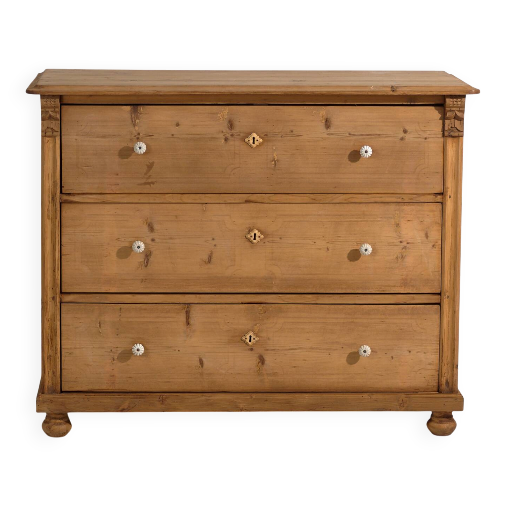 Antique pine commode – Central Europe (c. 1880–1910)
